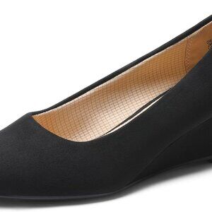 Women's Faux Suede Low Wedges Heels 2.2-inch Slip-On Dress Work Wedding